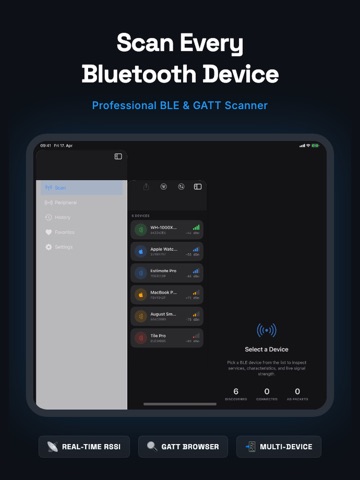 Bluelyze: BLE & GATT Scanner iPad screenshot