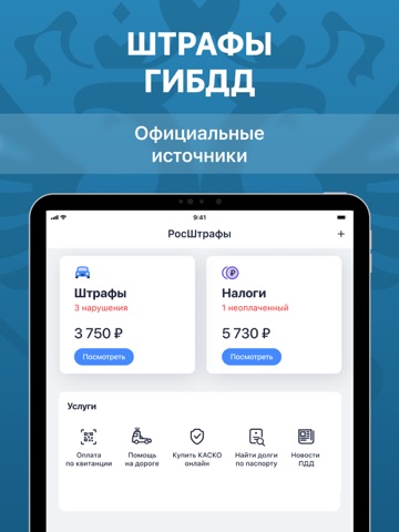 Штрафы ГИБДД официальные, ПДД iPad screenshot 1