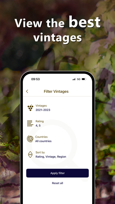 Wine Vintages Rating Guide Screenshot