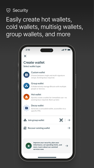 Nunchuk Bitcoin Wallet iPhone screenshot 2 - Finance app