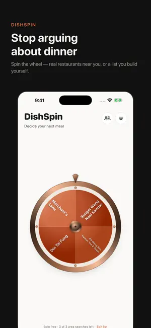 DishSpin: What to Eat Wheel screenshot 1