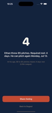 Pitcho: Pitch Count Tracker iPhone screenshot