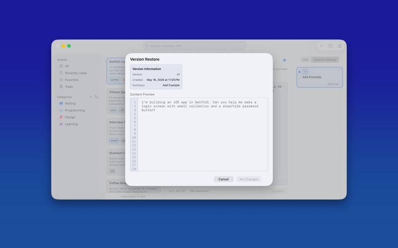 CPPrompts – Prompt Manager screenshot