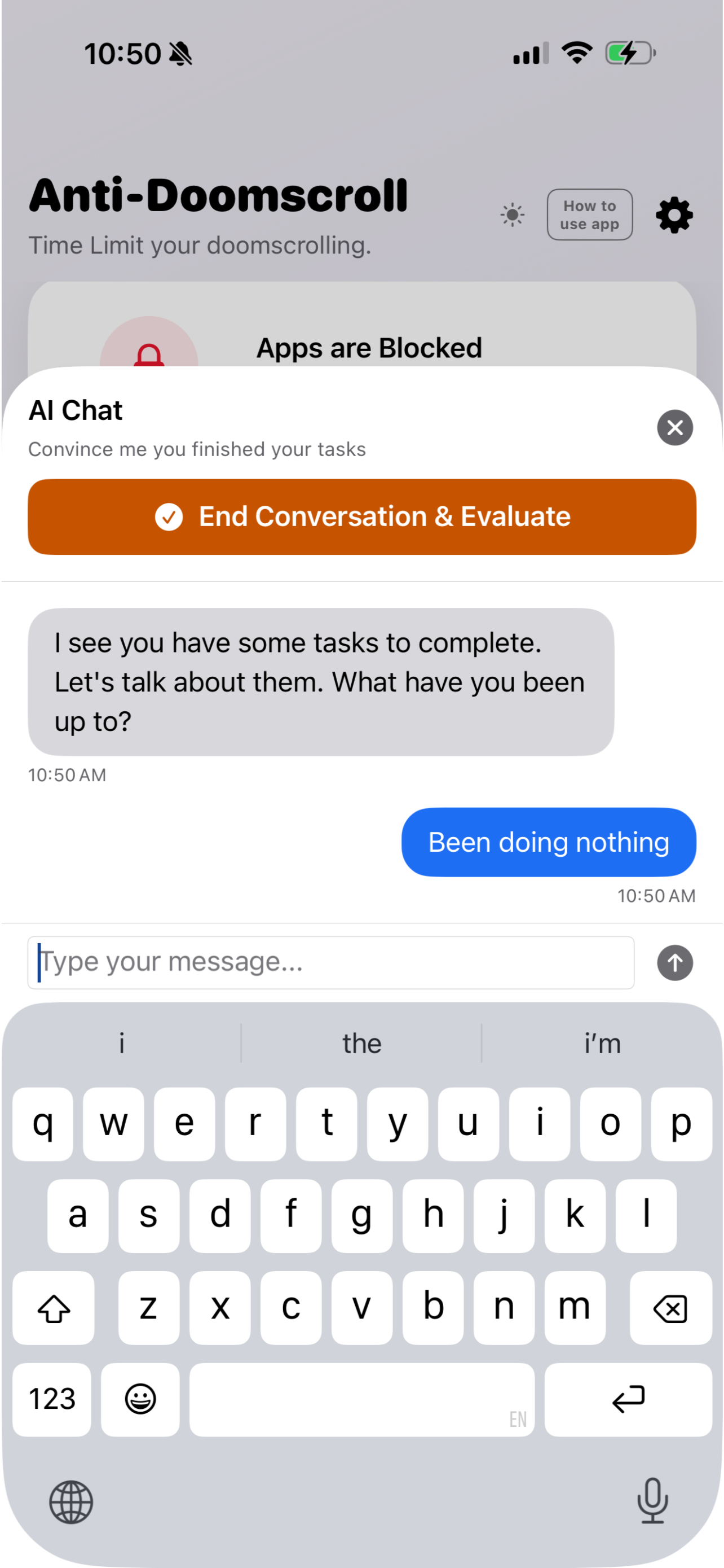 AI Chat Anti Doomscroll