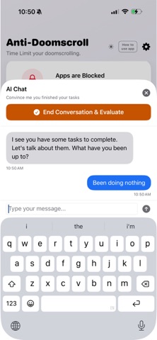 AI Chat Anti Doomscroll screenshot