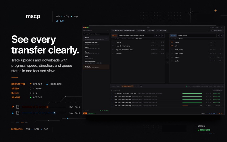 #2. mscp (macOS) بواسطة: Connor Finlay