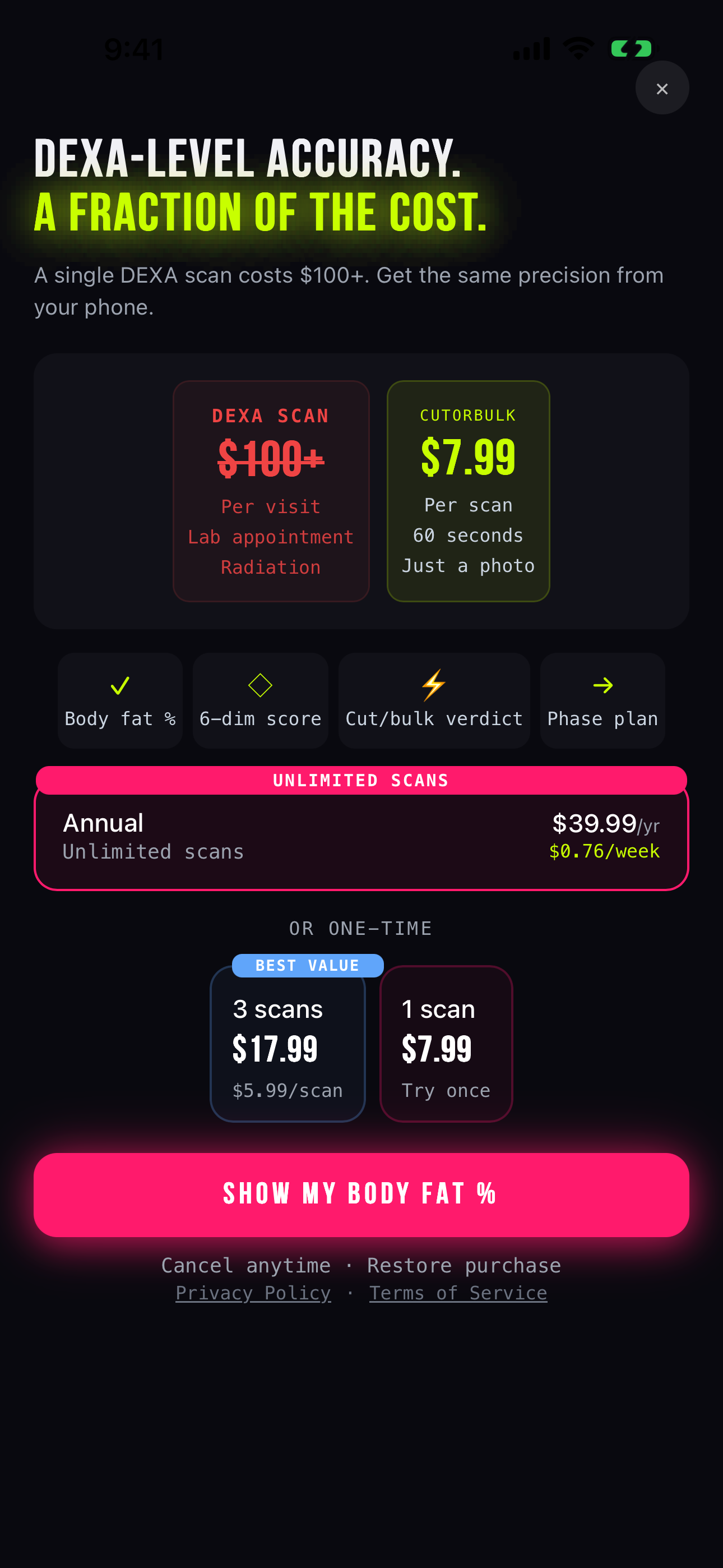Cut or Bulk: Body Fat Scan screenshot 9