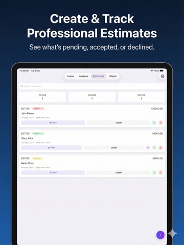 Invoza - Invoice Maker iPad screenshot