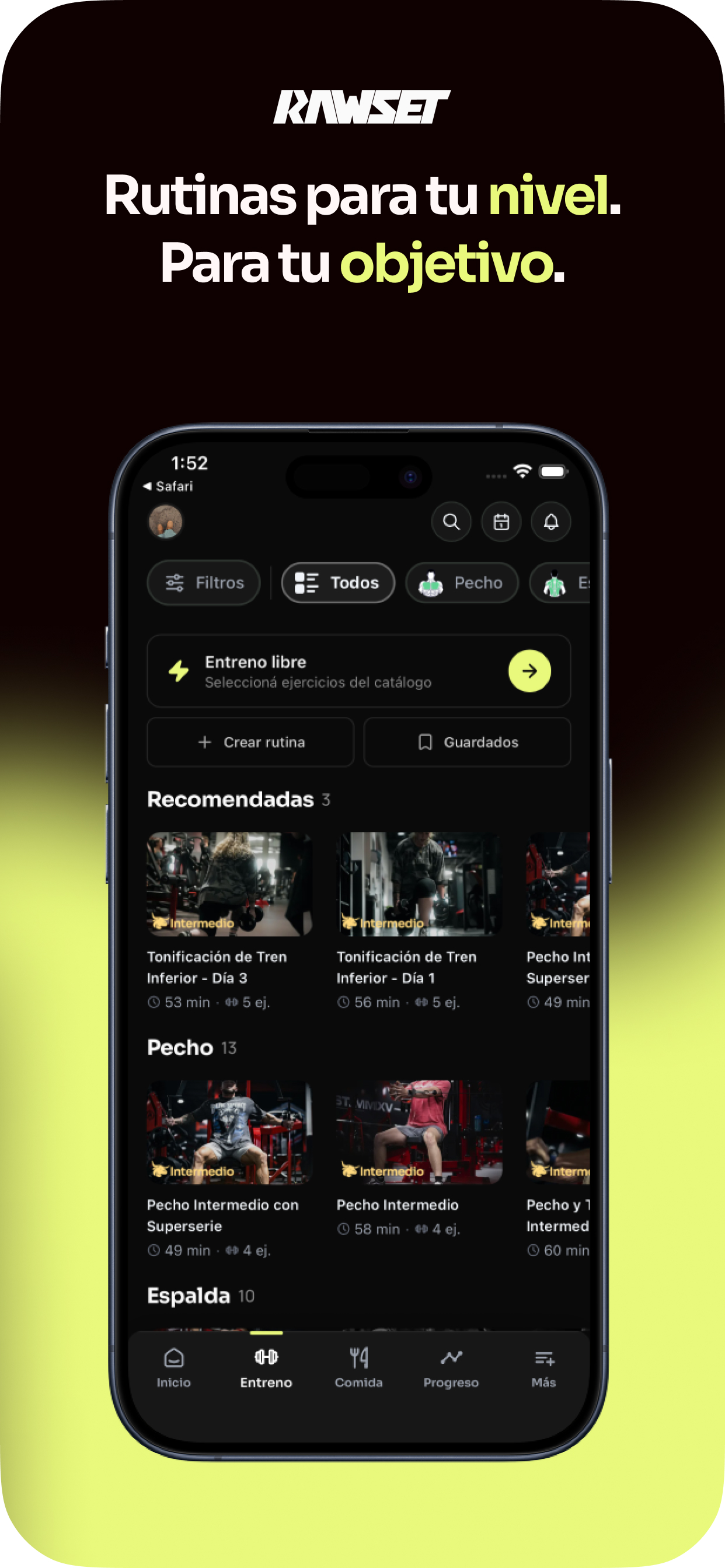 RAWSET: Rutinas de Gym screenshot 2