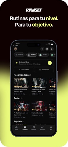 RAWSET: Rutinas de Gym iPhone screenshot