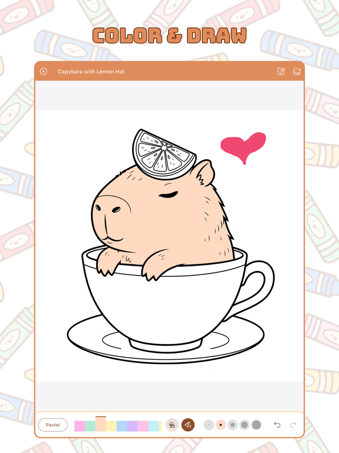 Capybara Coloring  Drawing