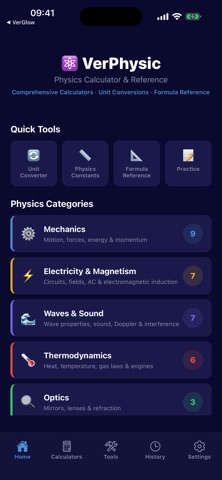 VerPhysic — Physics Calculator Screenshot 1 of 10