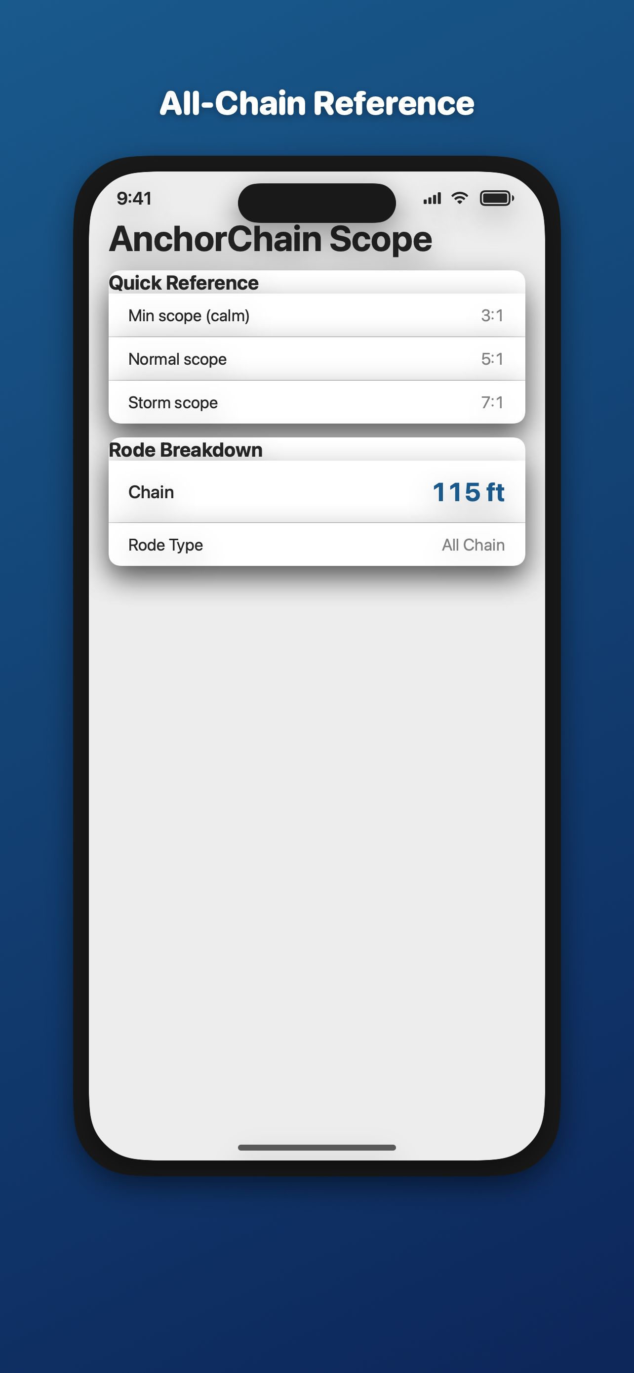 Anchor Chain Scope & Length screenshot 3