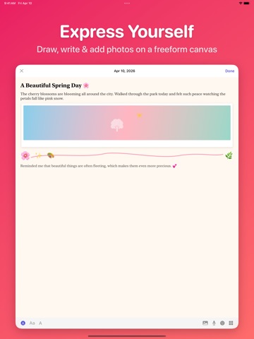 Canvary - Creative Diary iPad screenshot