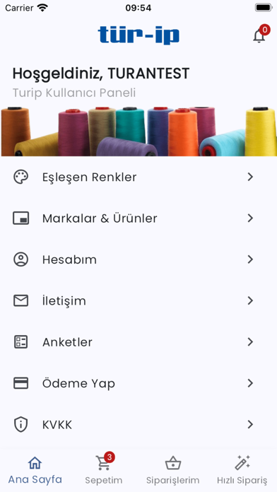 Türip Sipariş Screenshot