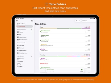 Timery: Time Tracker iPad screenshot