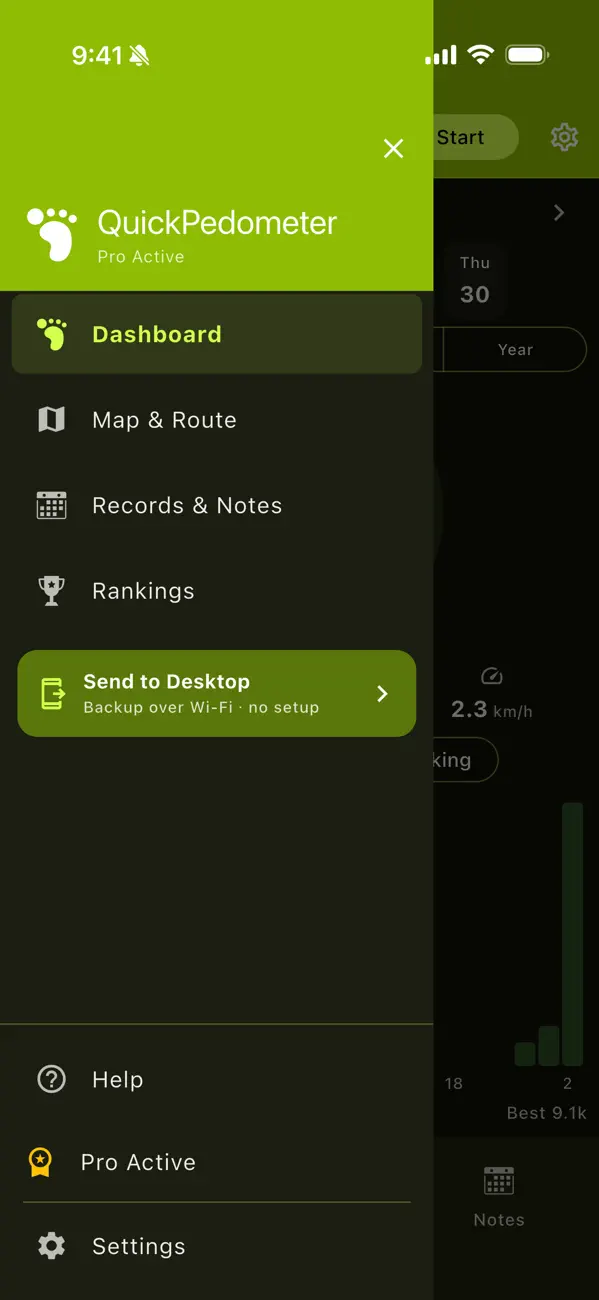 Screenshot #2 pour QuickPedometer - Walk & Run