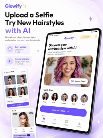 Glowify Ai: Hair Creator iPad screenshot