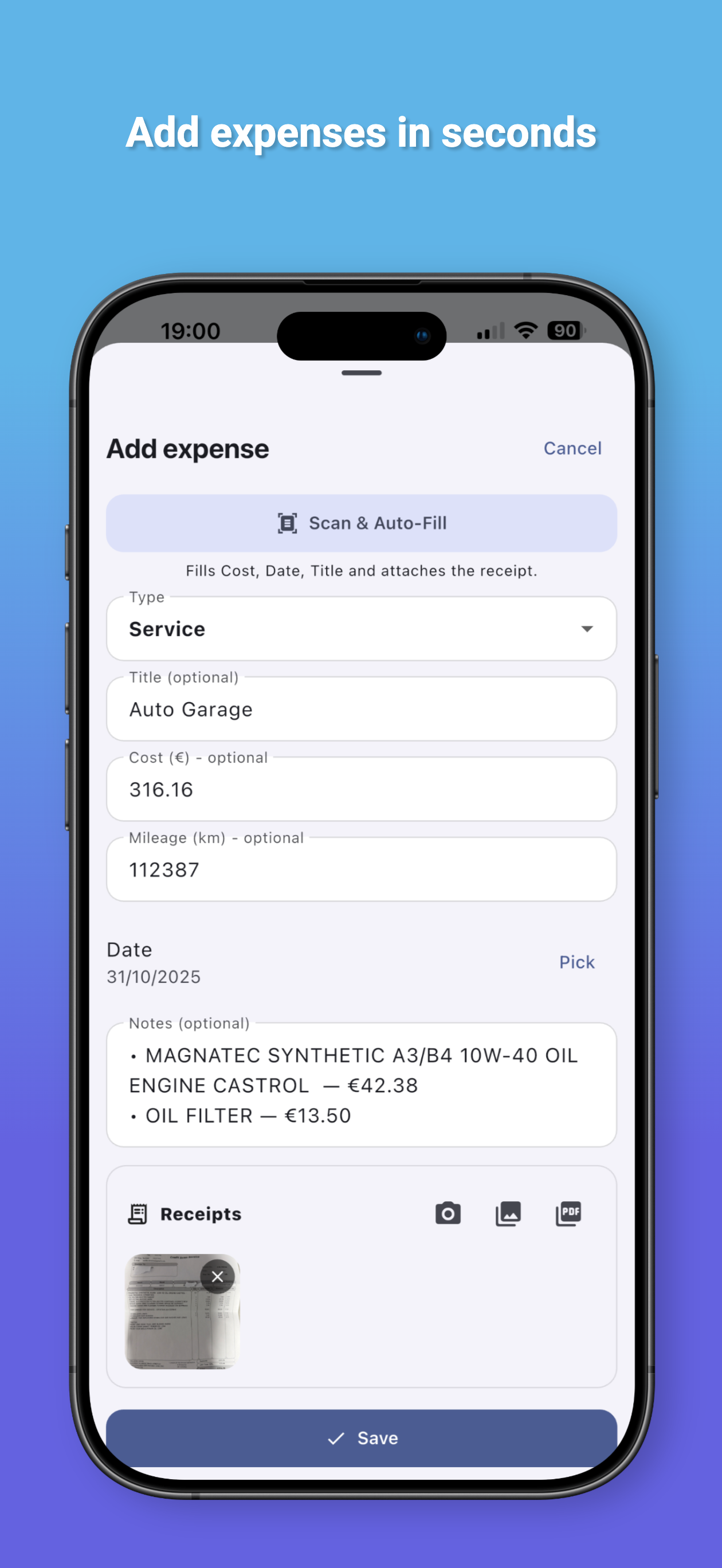 AutoLog – Car Expenses screenshot 3
