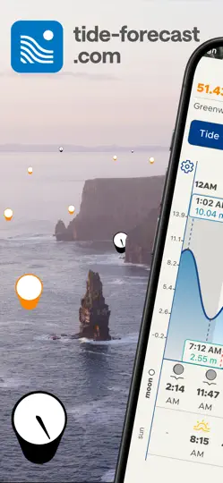 Capture d'écran de Tide-Forecast.com sur iPhone 1