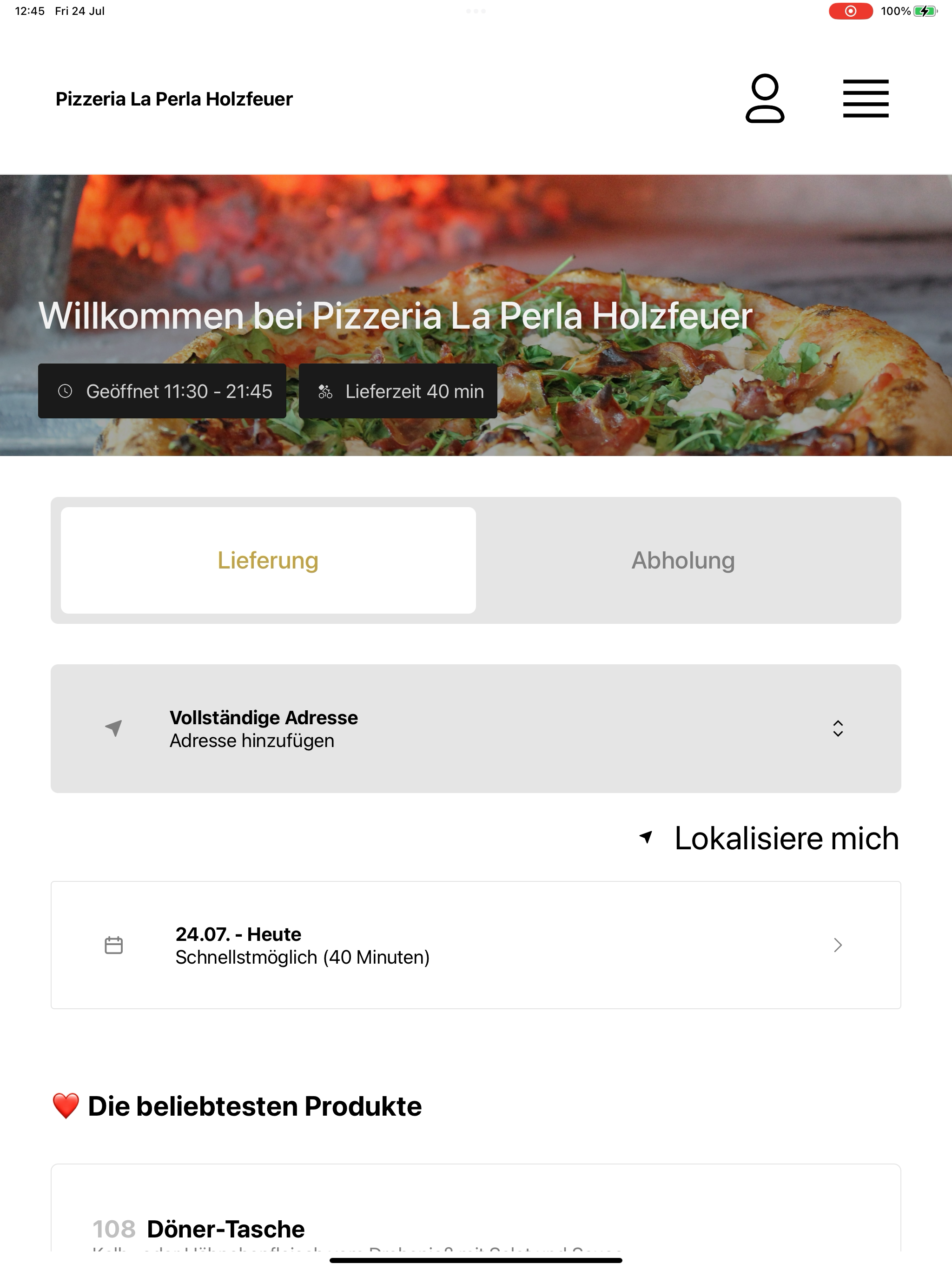 Pizzeria La Perla Holzfeuer screenshot 7