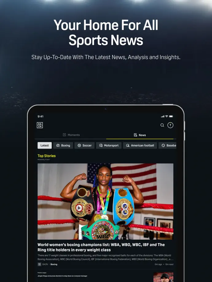DAZN iPad screenshot 7