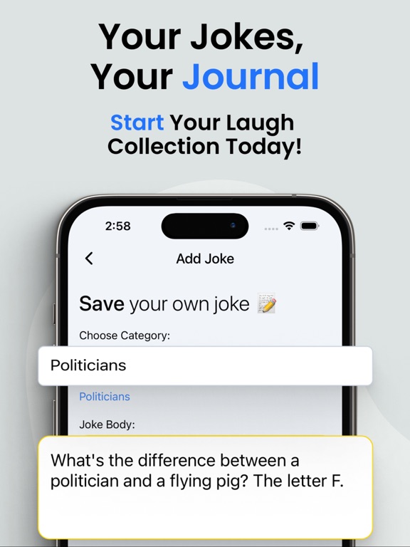 Jokify: AI Joke Journal iPad screenshot 2 - Entertainment app