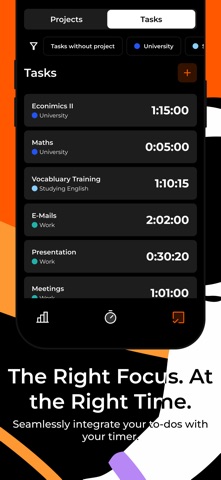Focus Now - Pomodoro Timer iPhone screenshot