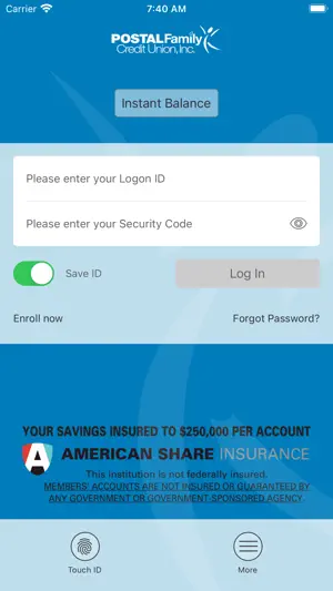 Postal Family Credit Union screenshot 2