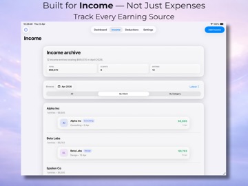 Finyx Ledger iPad screenshot