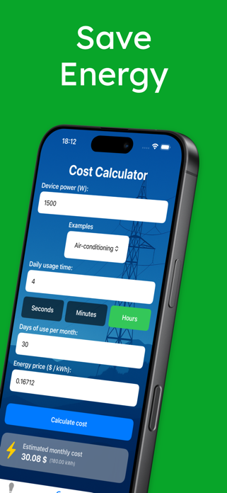 Electric Cost Calculator Screenshot 2 of 5