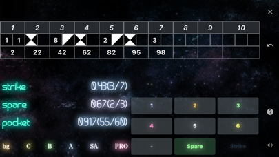 neon  cue sports score board Screenshot
