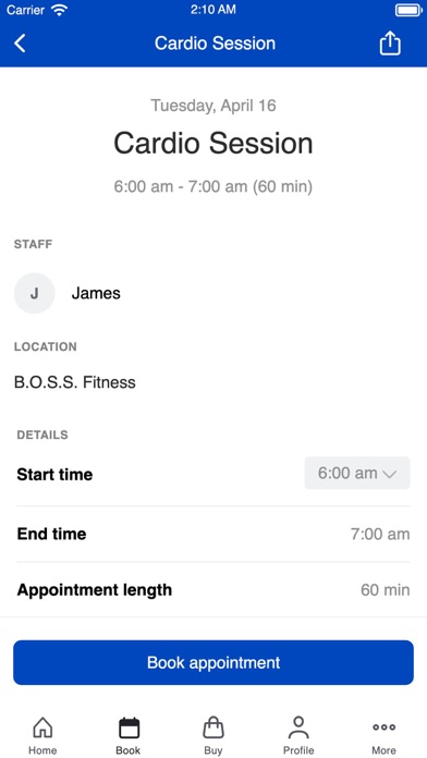 B.O.S.S. Fitness Screenshot