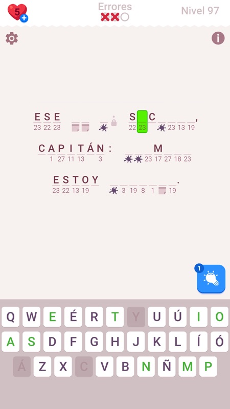 Cryptogram: Palabras Cruzadas screenshot 2