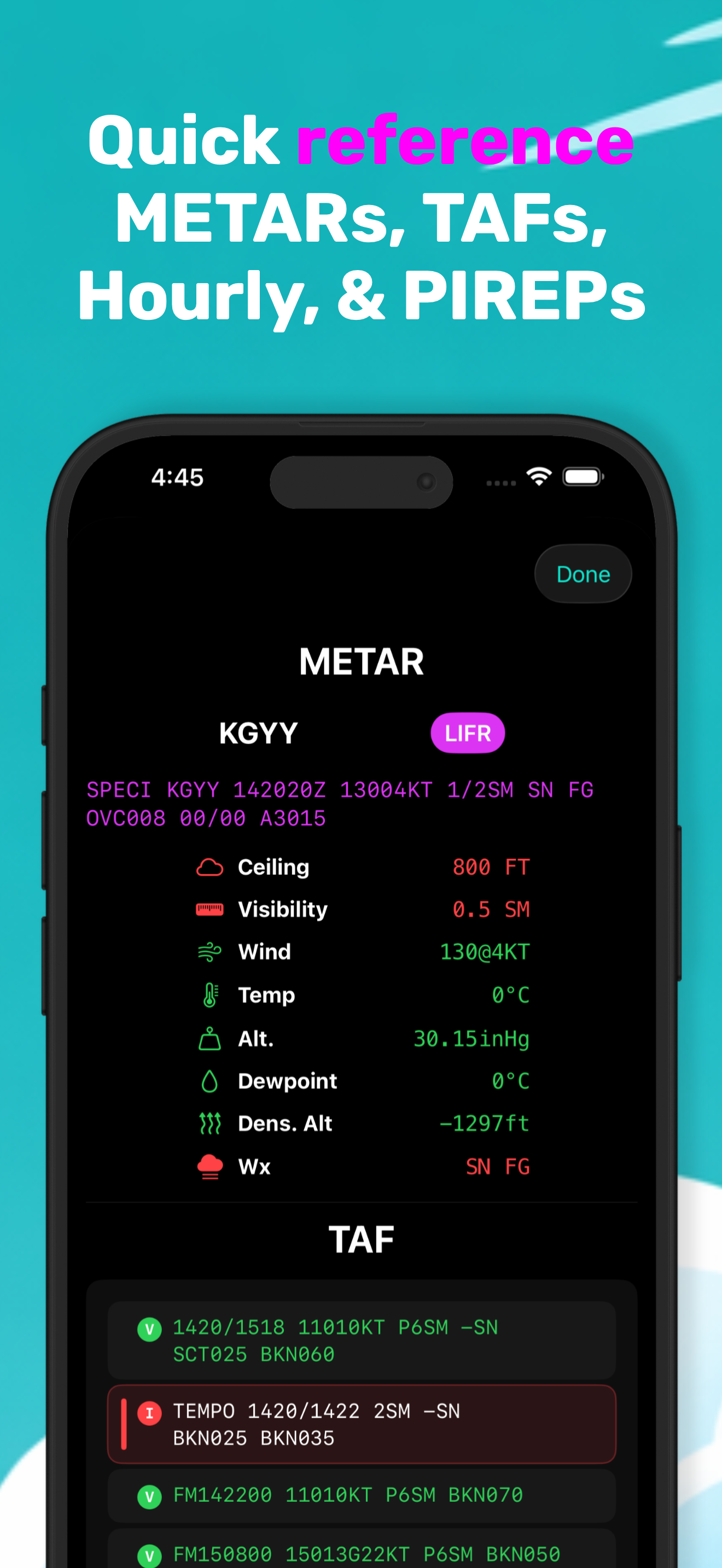 Pilot Dash: METAR TAF Widgets screenshot 5