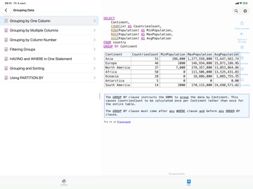 Python & SQL Pro iPad screenshot