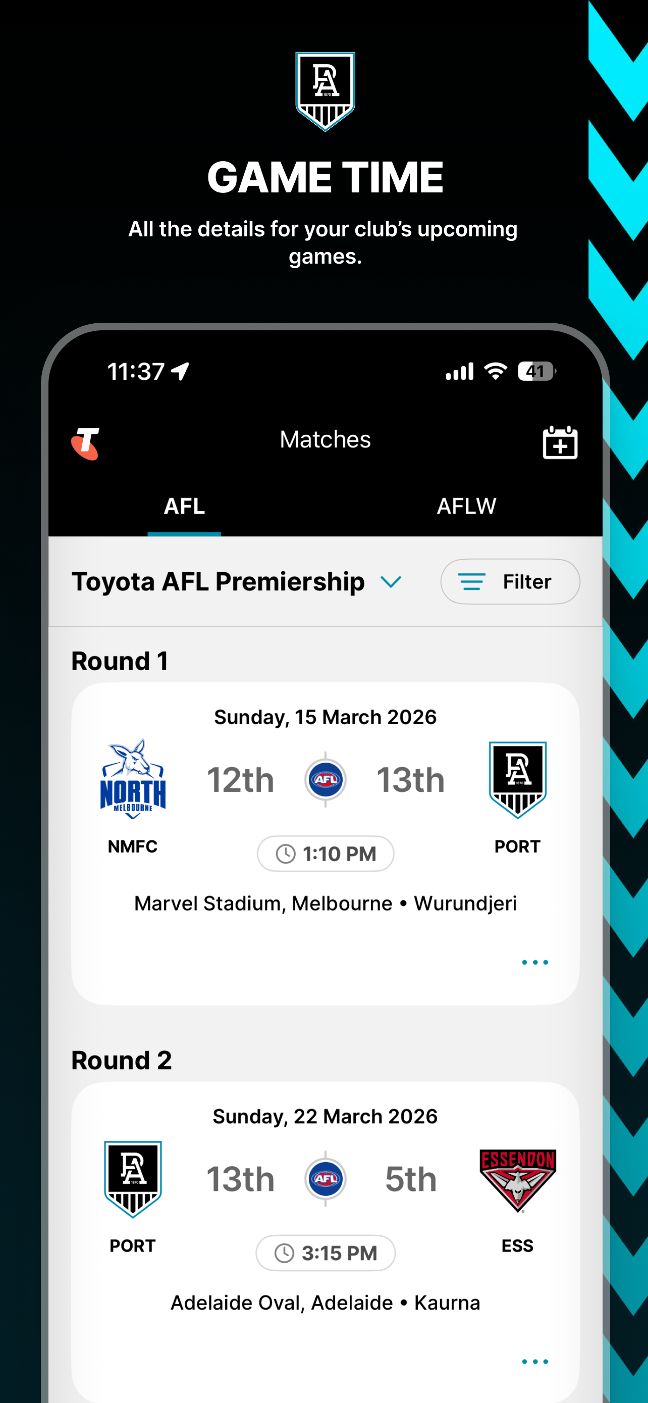 Port Adelaide Official App screenshot 4