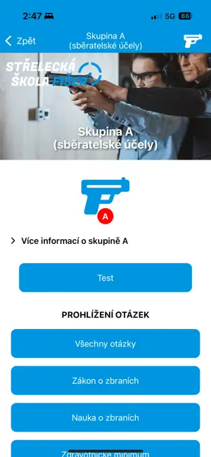 Testy na zbrojní oprávnění screenshot 2