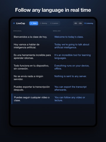 LiveCap: Caption & Translate iPad screenshot