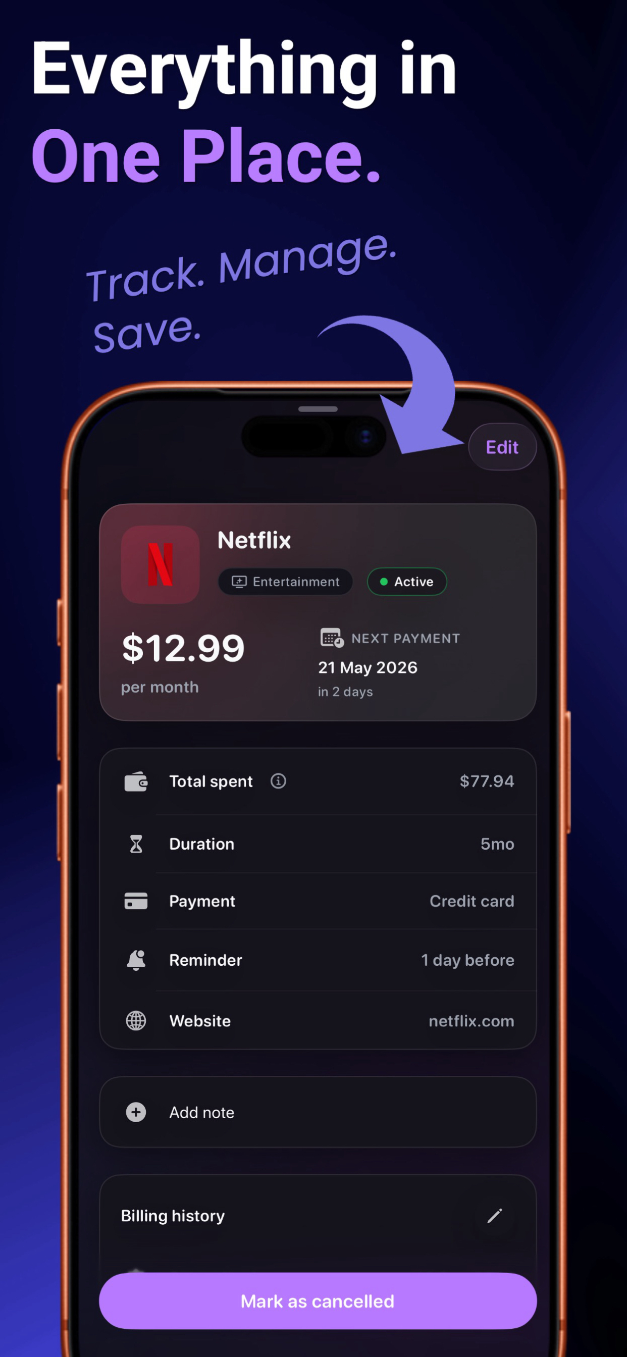 Subslice: Track Subscriptions
