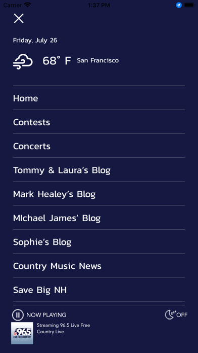 96.5 Live Free Country Screenshot
