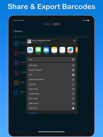Barcode Maker - Generator iPad screenshot