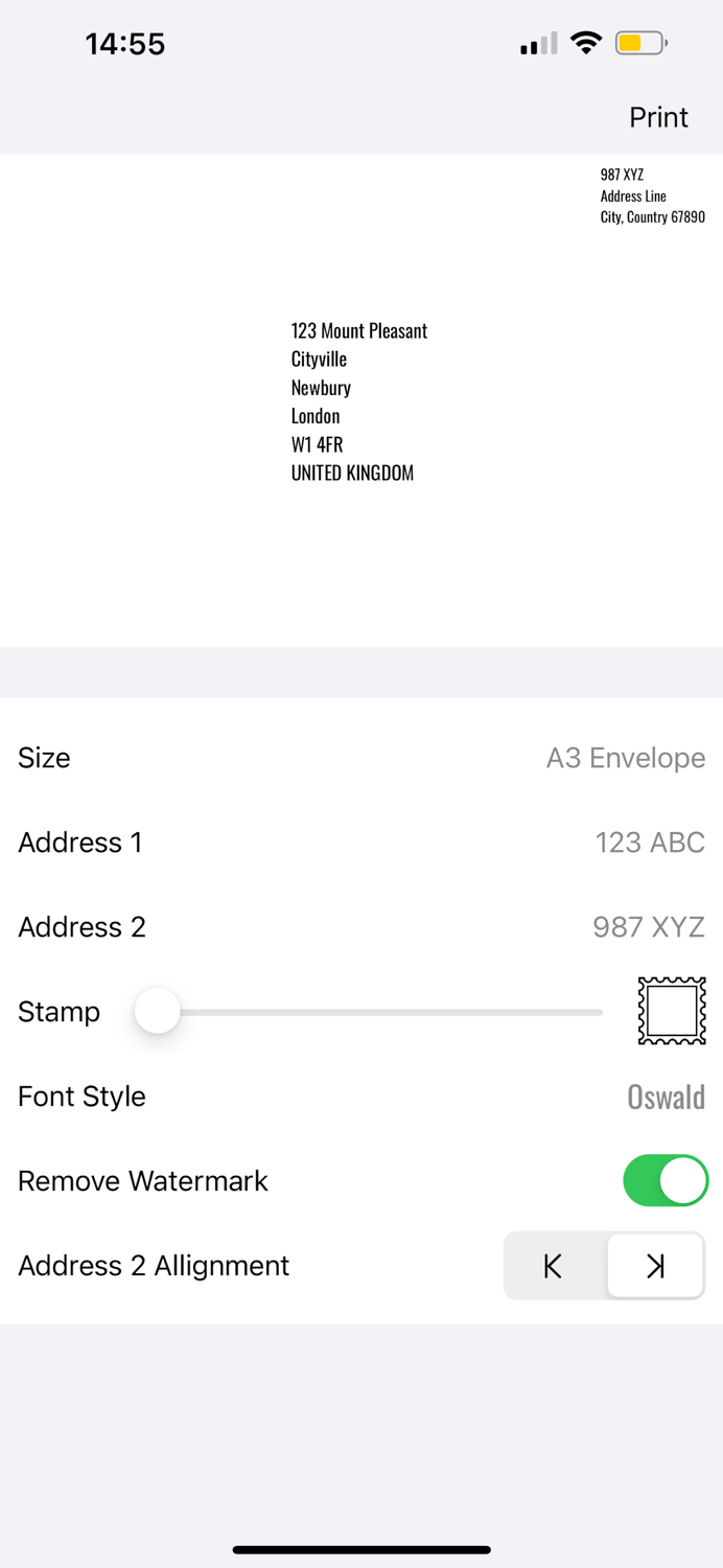 Envelope Address Label Maker