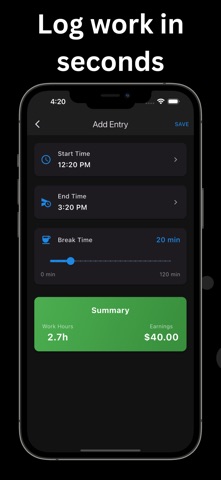TimeKeep - Work Hours Tracker iPhone screenshot