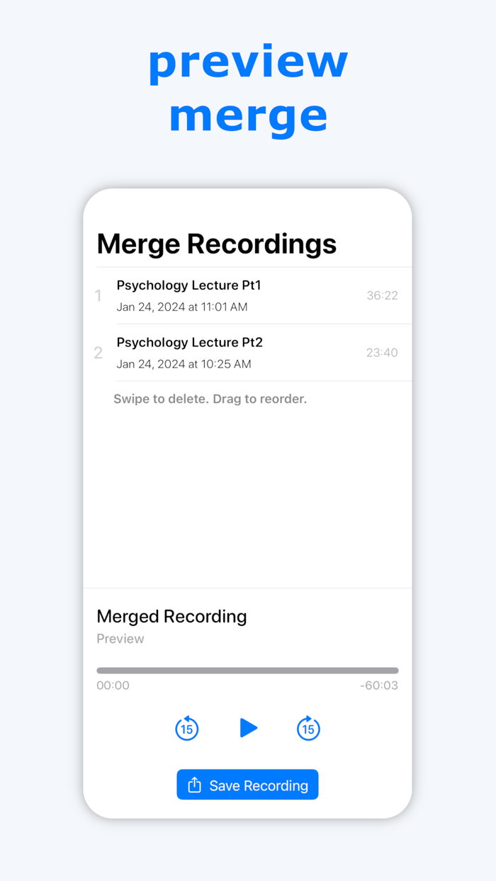 Merge Voice Memos