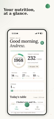 Aimo: AI Nutrition Tracker Screenshot 1 of 5