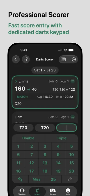 Darts Checkout Scorer Pro screenshot 1 of 10