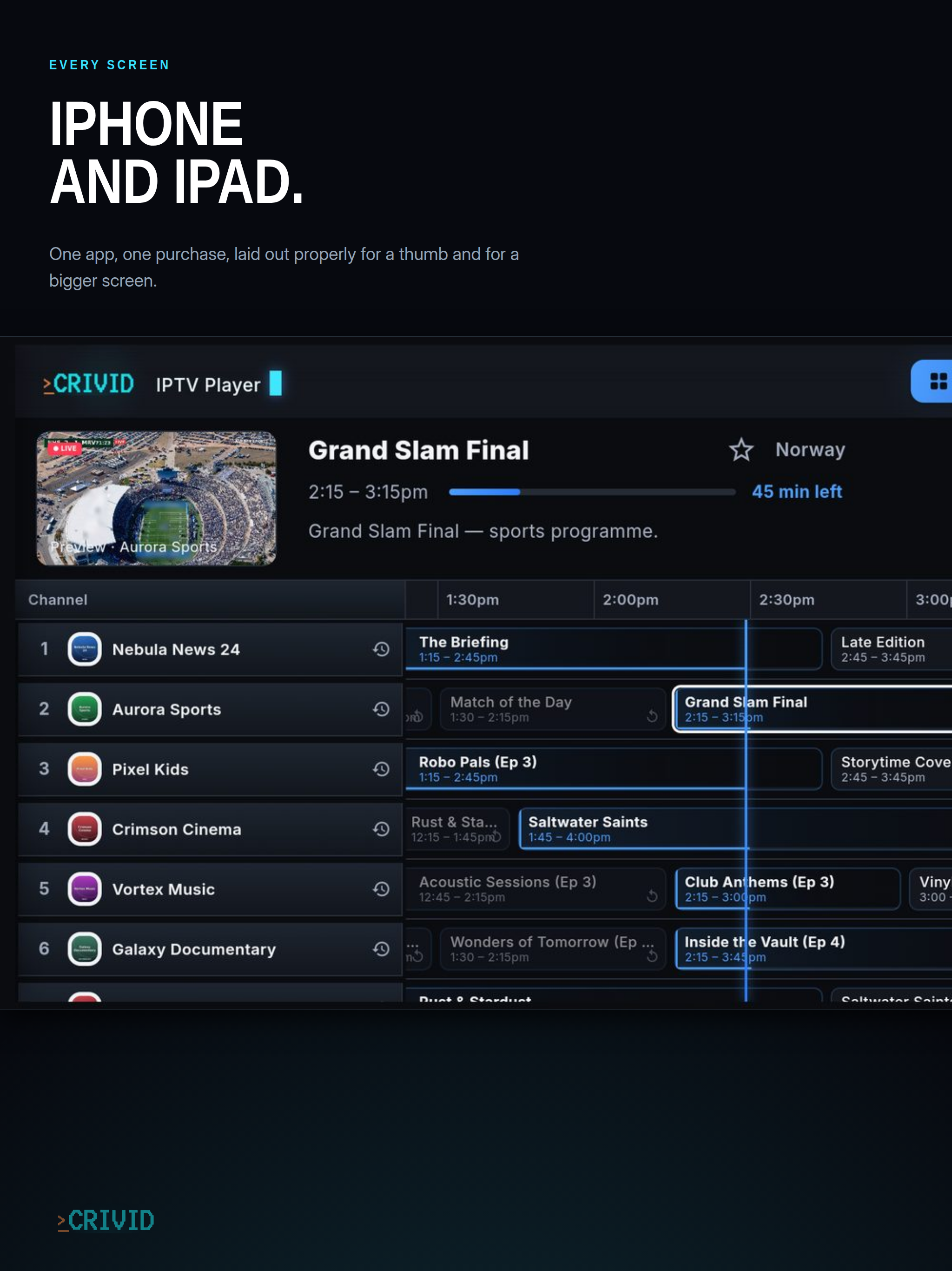 Crivid IPTV Player screenshot 15