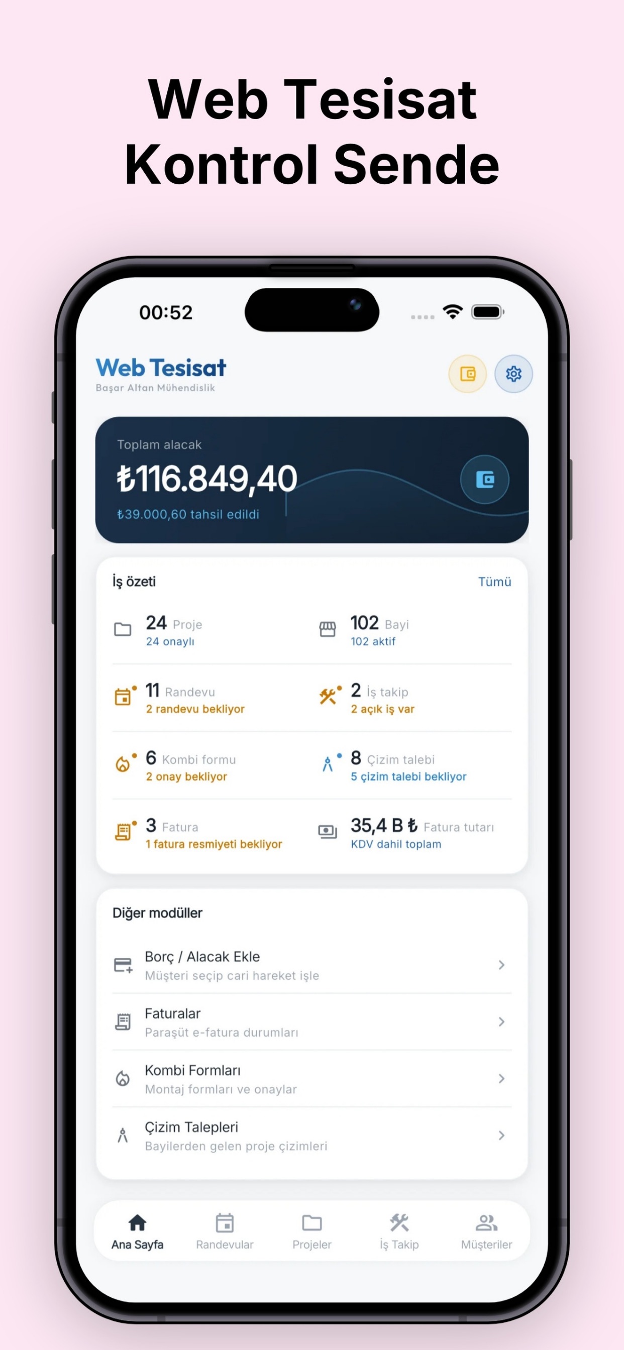 Screenshot 1 of Web Tesisat Proje