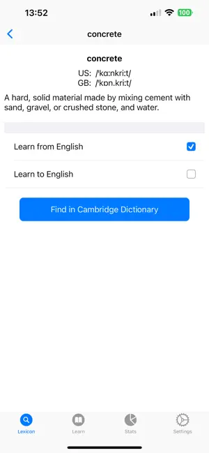 Vocabulary builder Lexibit screenshot 4